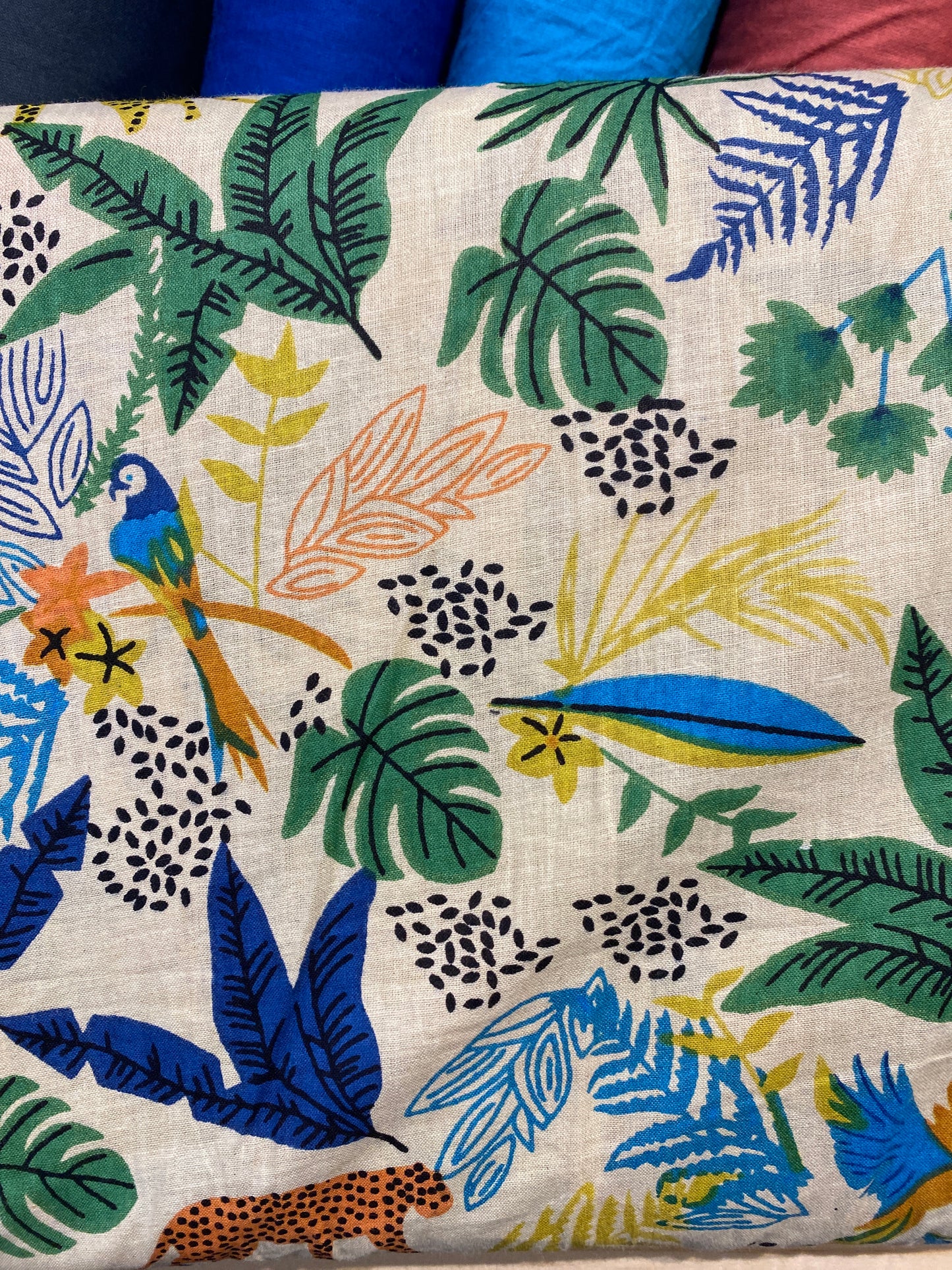 Cool Jungle Screen Printed Fabric 100% Cotton