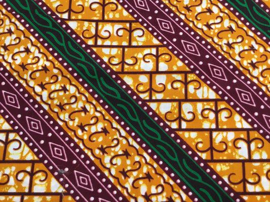 Diagonal tribal Wax print fabric