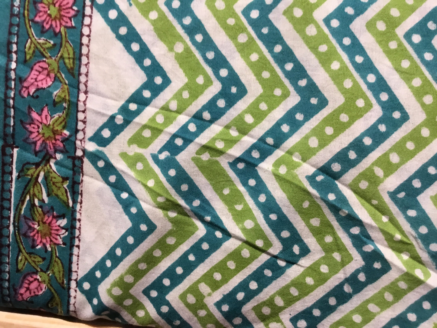 Zig zag dot Block Printed Fabric