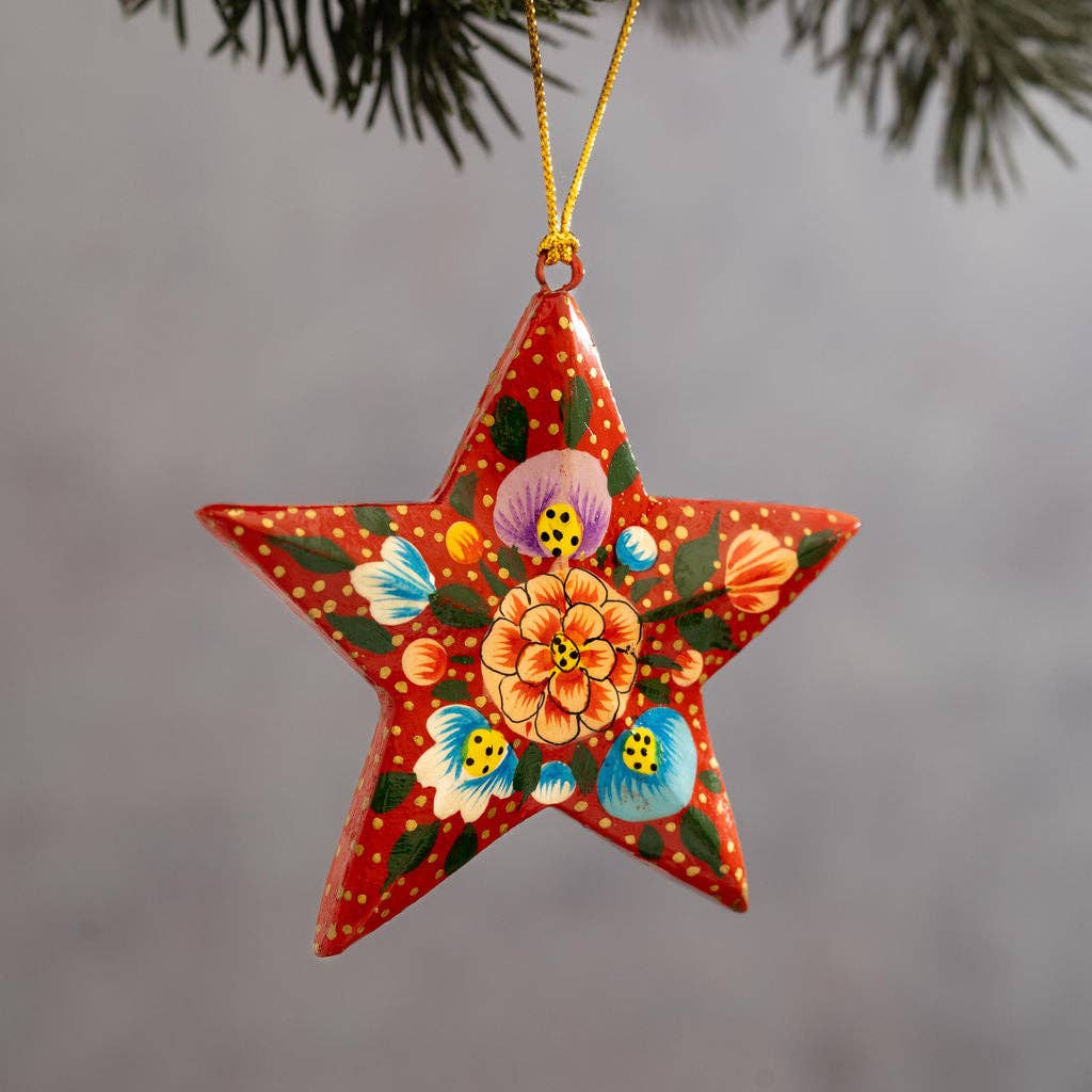 Red Indian Mini Star Hanging Ornament