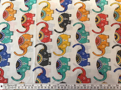 Elephant Parade Screen Printed Fabric 100% Cotton