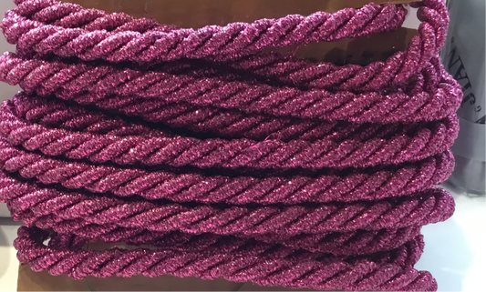 Cord 8mm sparkle pink