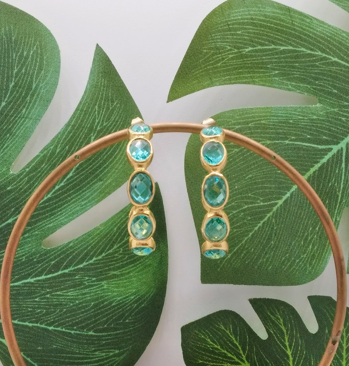 Apatite Bound Gemstones Earrings