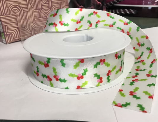 Christmas holly ribbon