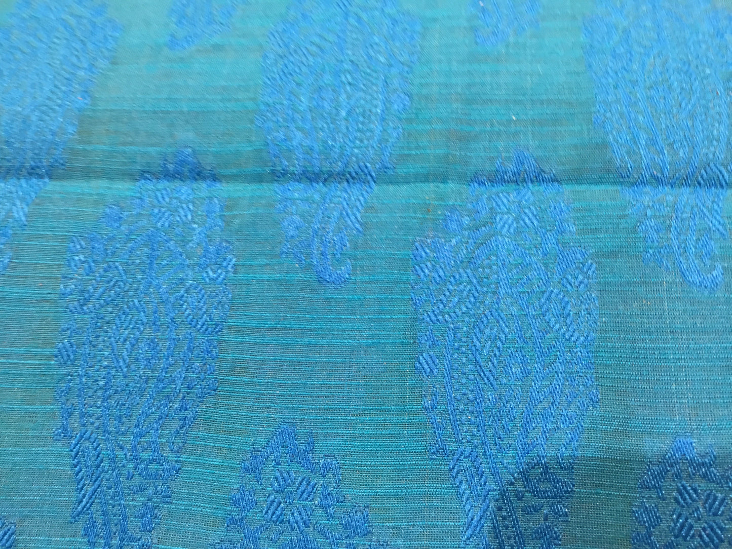 Hand woven blue/green brocade