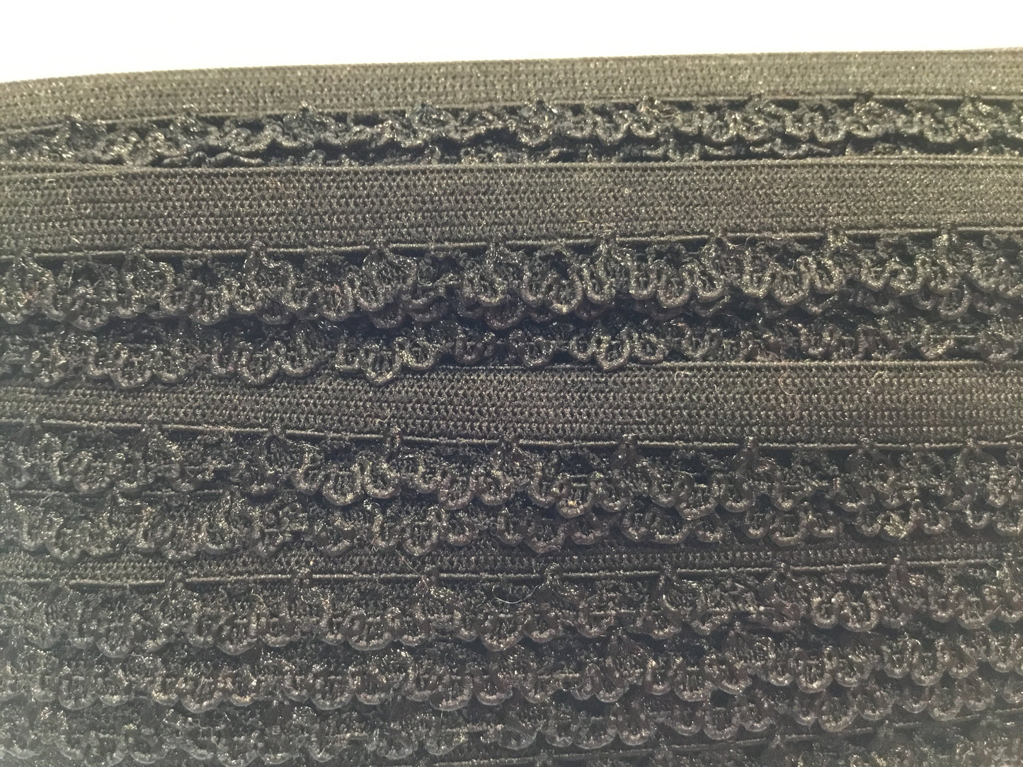 Elastic black for knickers  8mm inc. scalloped edge