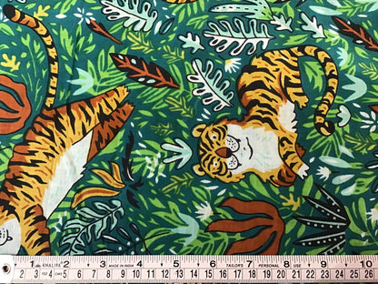 Happy Tiger Screen Printed Fabric 100% Cotton