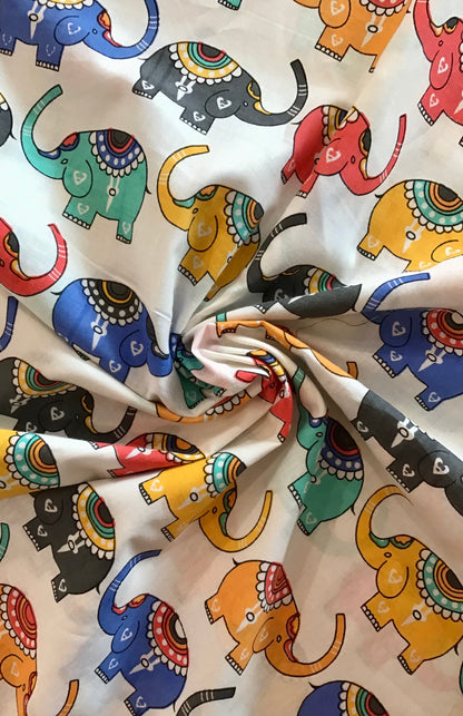 Elephant Parade Screen Printed Fabric 100% Cotton