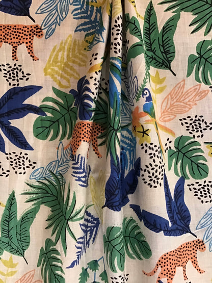 Cool Jungle Screen Printed Fabric 100% Cotton