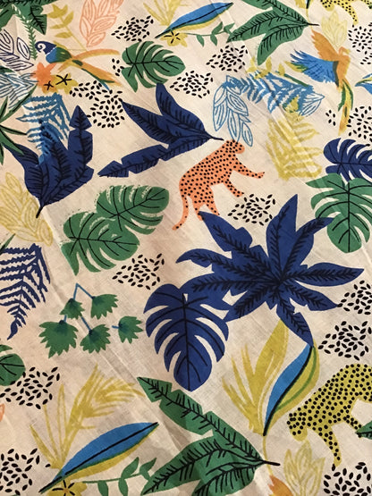 Cool Jungle Screen Printed Fabric 100% Cotton