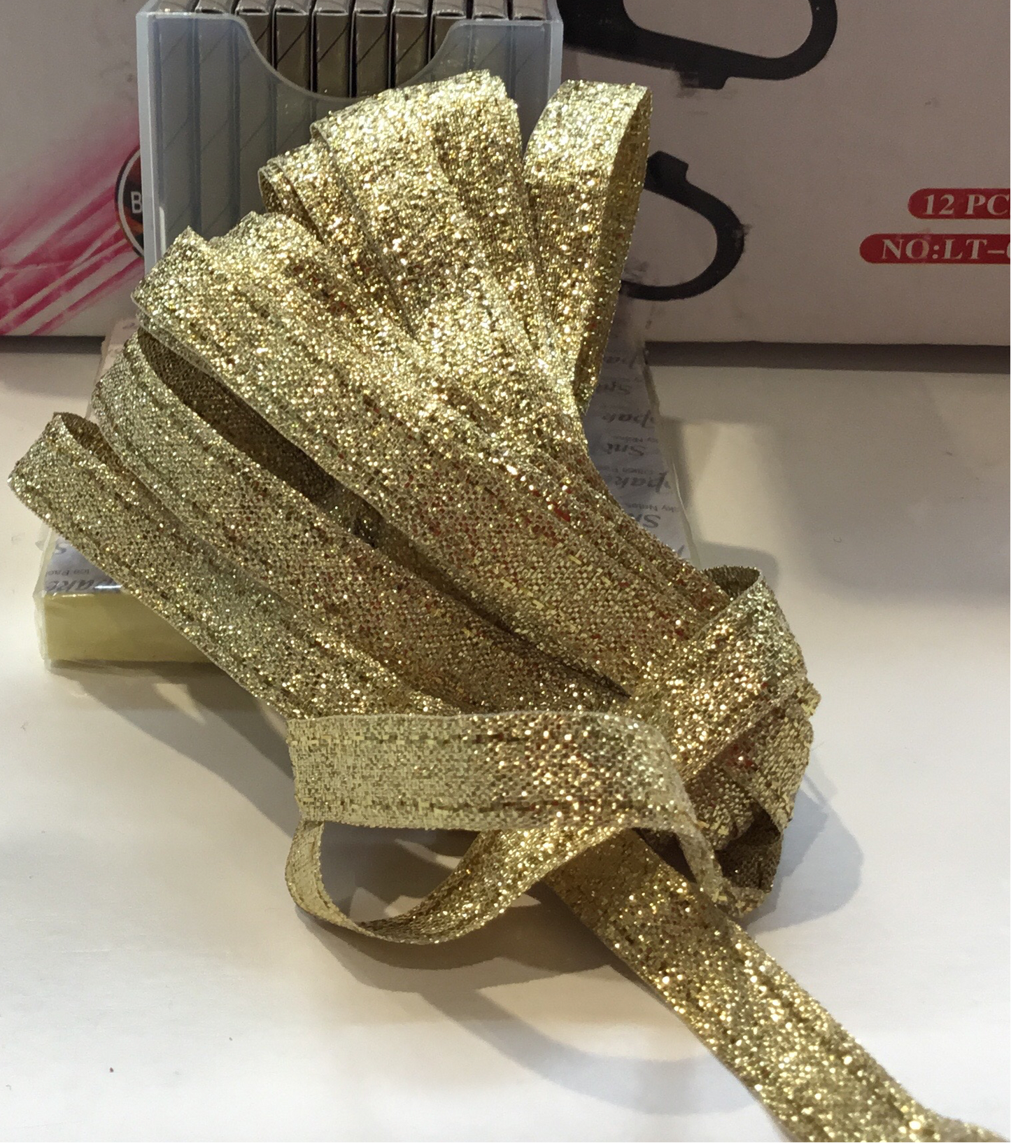 10mm gold metallic ribbon