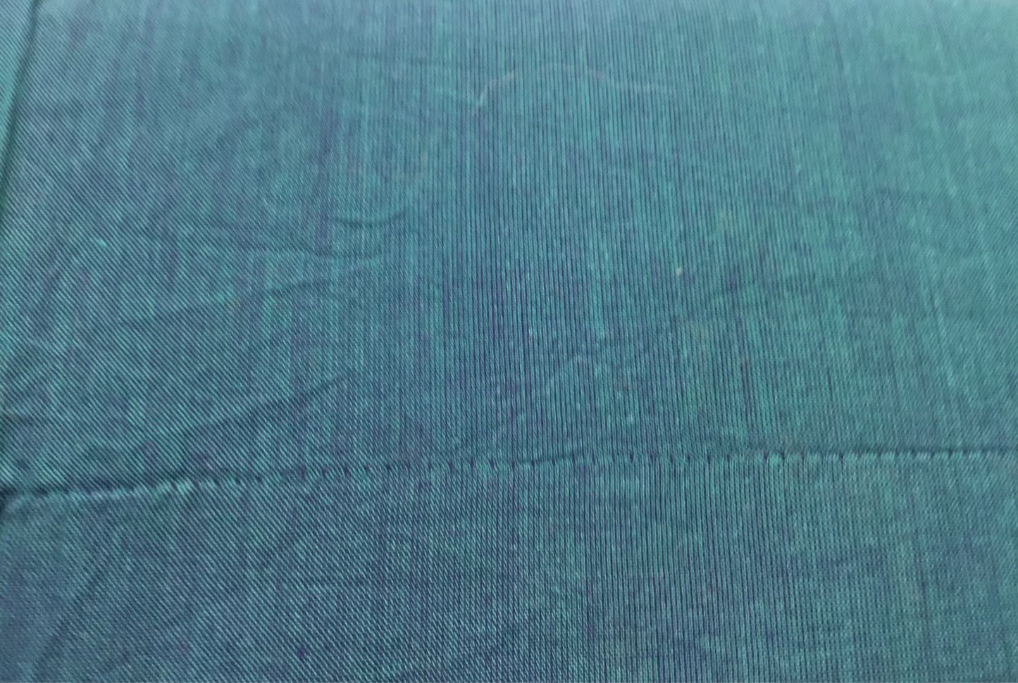 Hand loom two tone blue/green fabric