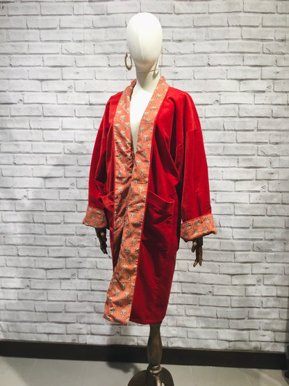 Red Lotus Velvet Coat - Violet Elizabeth