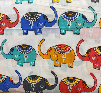 Elephant Parade Screen Printed Fabric 100% Cotton