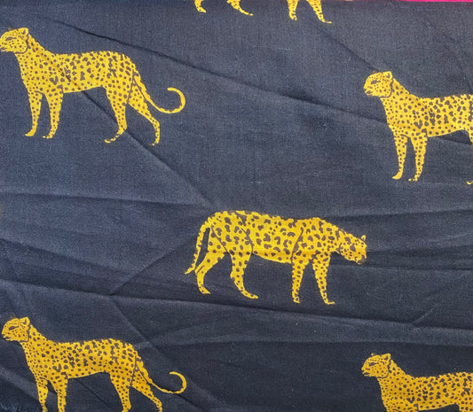 Cheetah Screen Printed Fabric 100% Cotton