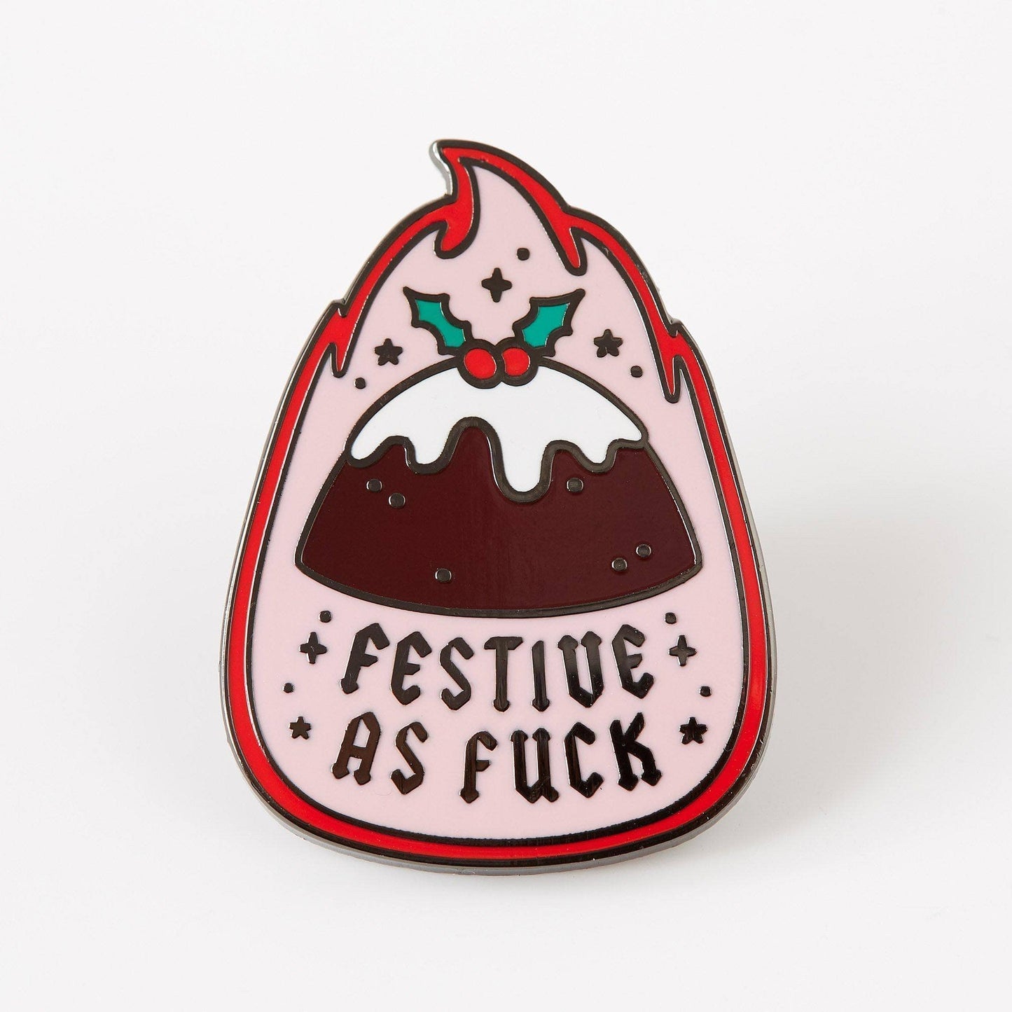 Festive As Fuck Pudding Enamel Pin