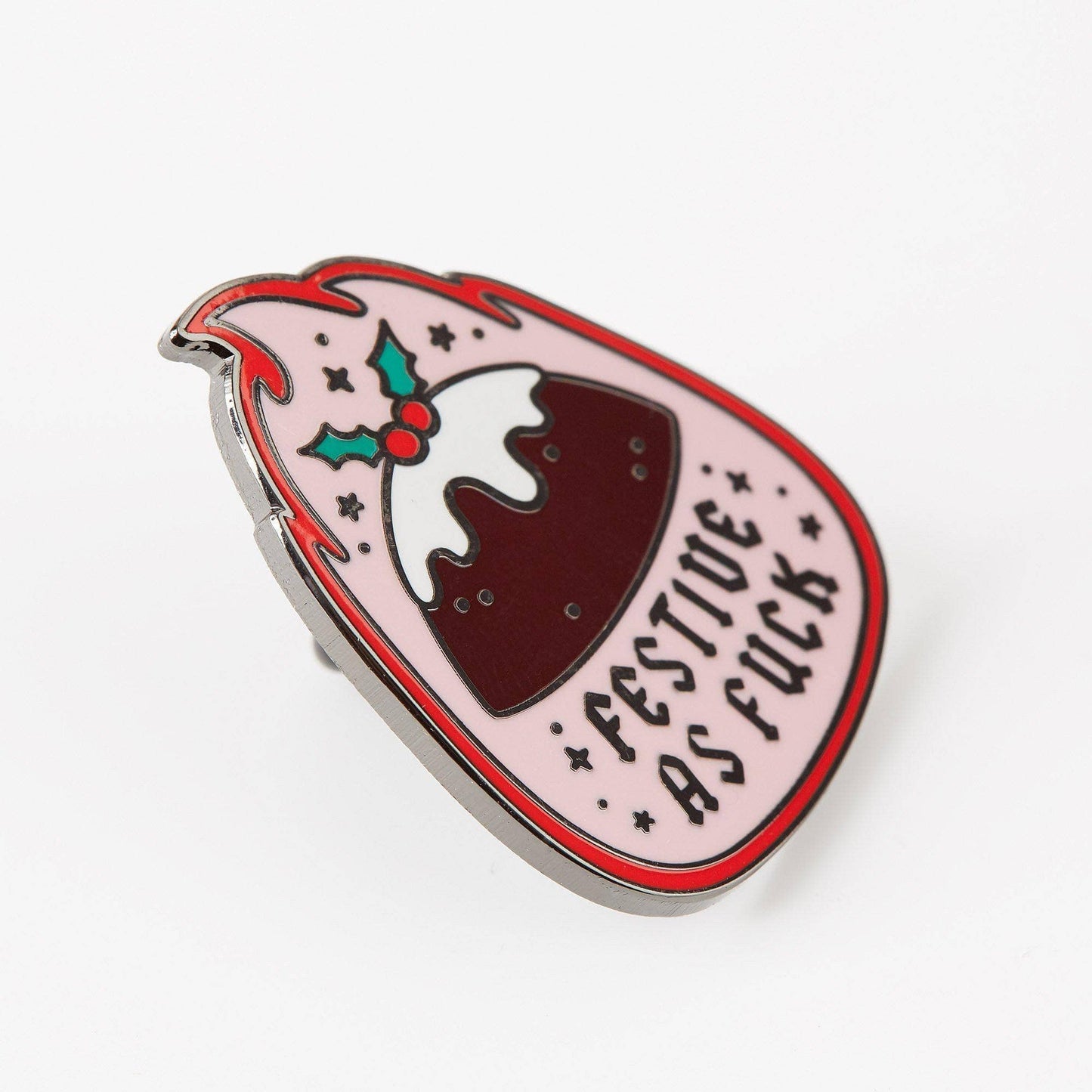 Festive As Fuck Pudding Enamel Pin