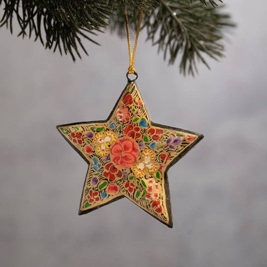 Russian Floral Mini Star Hanging Ornament - Violet Elizabeth