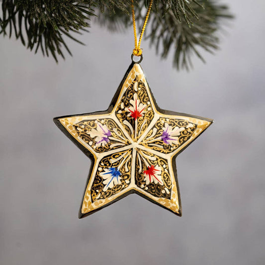 White Trellis Mini Star Hanging Ornament - Violet Elizabeth