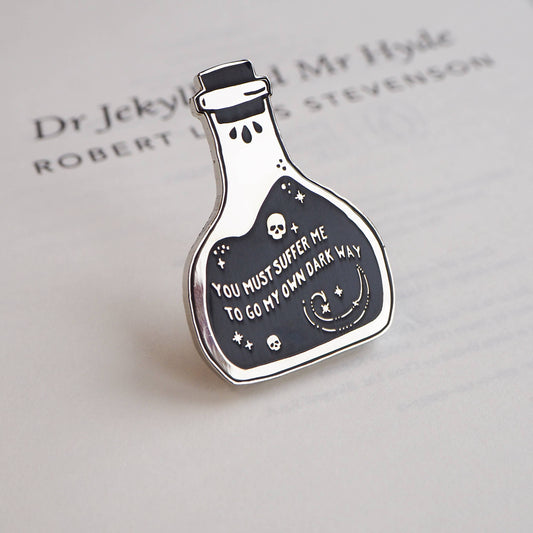 Dr Jekyll And Mr Hyde Potion Pin Badge - Gothic Collection - Violet Elizabeth