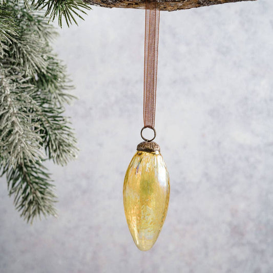 2" Gold Luster Conical Glass Decoration - Violet Elizabeth