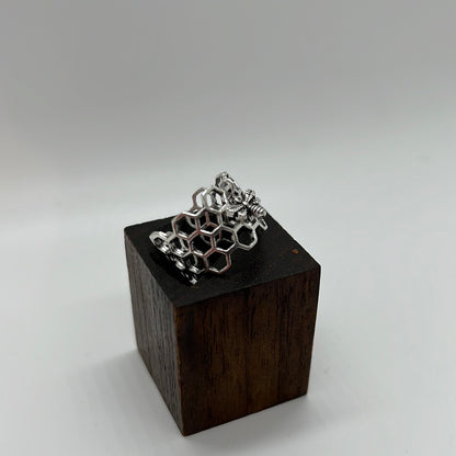 Honeycomb ring both Brass and Silver - Violet Elizabeth